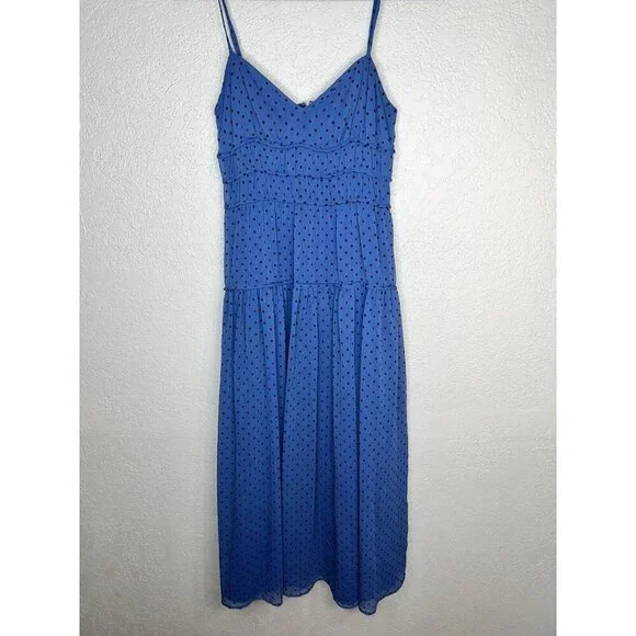 La Maison Talulah Sorrento Midi Dress Women's XS Blue Polka Dot Retro Look X - Picture 10 of 16
